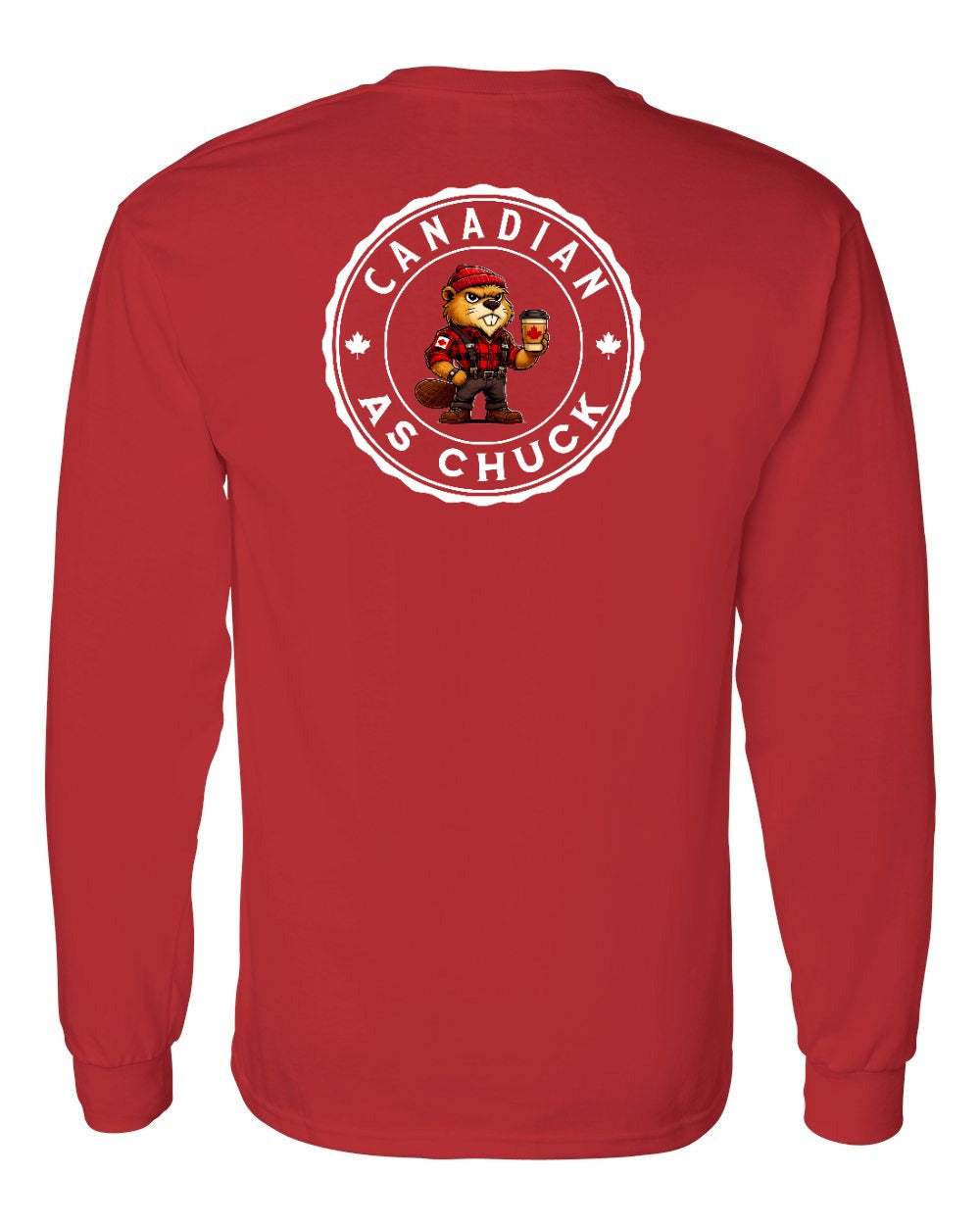 CDN as Chuck Male Beaver Left Chest and Back Long Sleeve - Gildan Canada (sewn Internationally) - Unisex