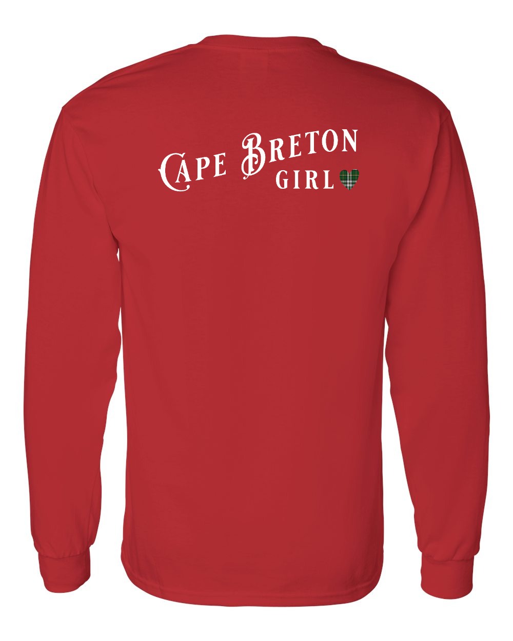 Cape Breton Girl Tartan Left Chest and Back Long Sleeve Tee