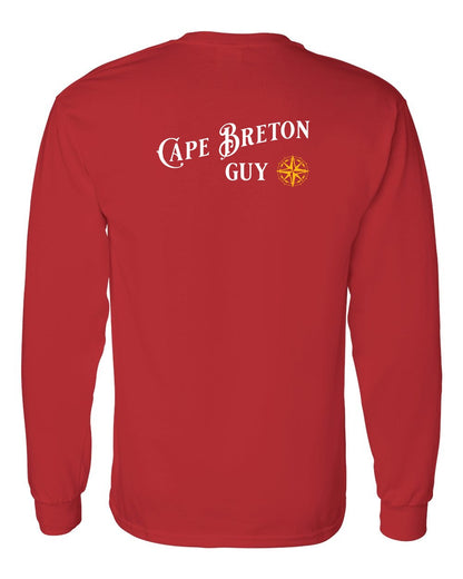 Cape Breton Guy yellow Left Chest and Back Long Sleeve Tee