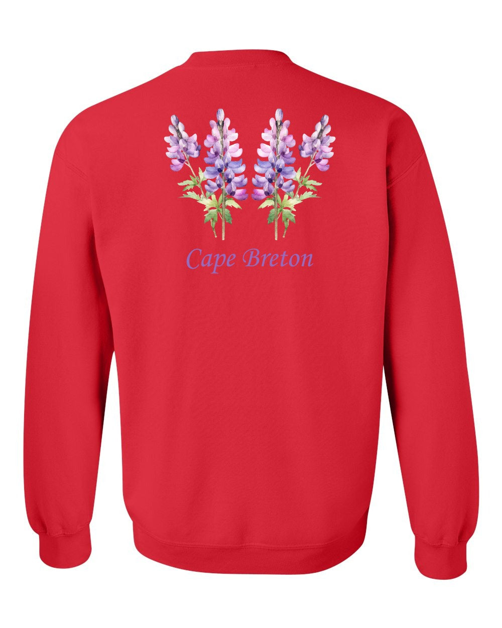 Cape Breton Lupin Left Chest and Back Crewneck Sweatshirt