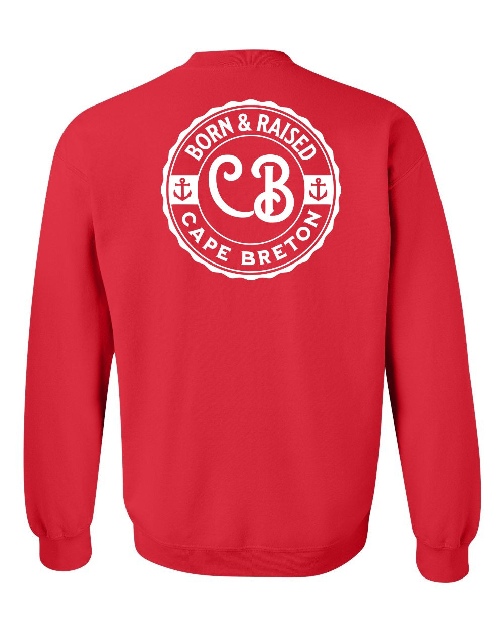 Born & Raised Cape Breton Left Chest and Back Crewneck Sweatshirt