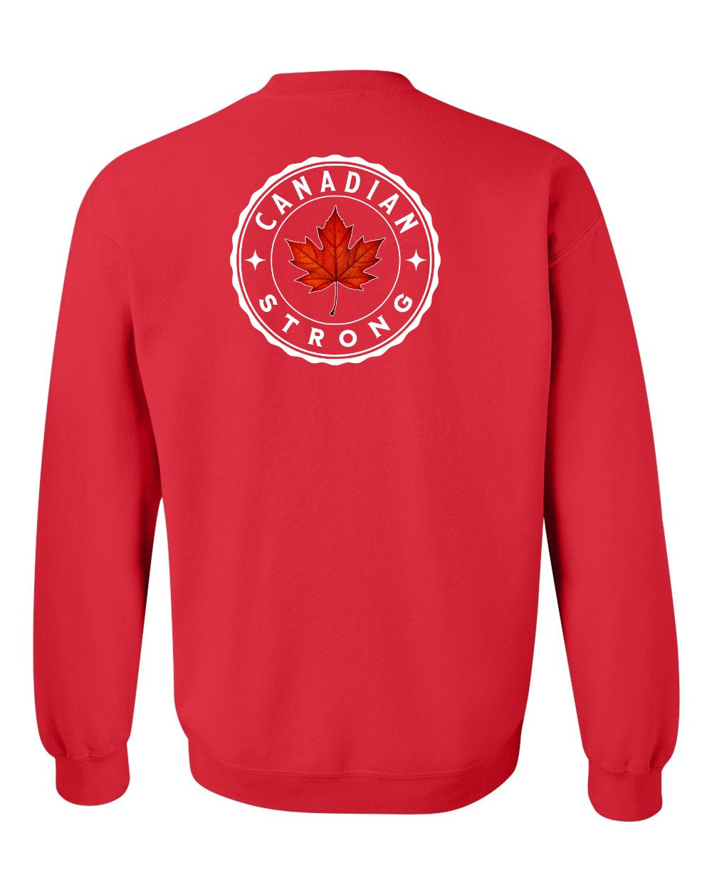 Canadian Strong Leaf Left Chest and Back Crewneck Sweatshirt - Gildan Canada (sewn Internationally) - Unisex