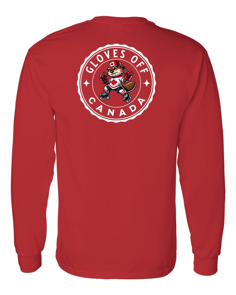 Gloves Off Beaver Left Chest and Back Long Sleeve - Gildan Canada (sewn Internationally) - Unisex