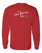 Just a CB Guy Blue Left Chest and Back Long Sleeve Tee - Unisex