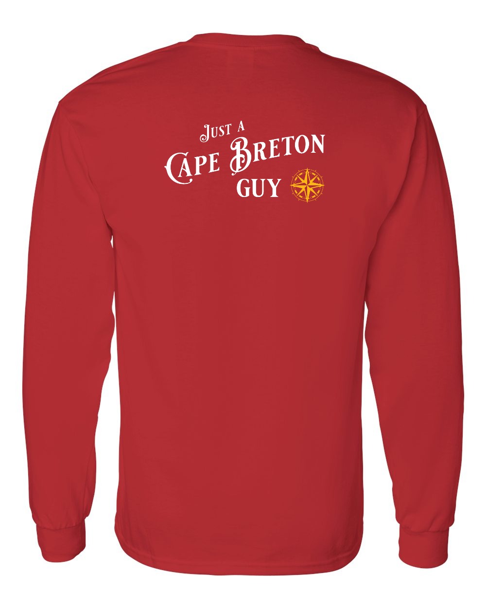 Just a Cape Breton Guy yellow Left Chest and Back Long Sleeve Tee