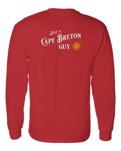 Just a Cape Breton Guy yellow Left Chest and Back Long Sleeve Tee