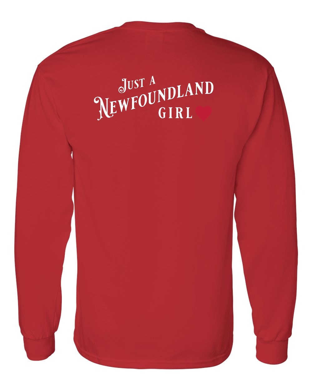 Just a NFLD Girl Left Chest and Back Long Sleeve - Unisex