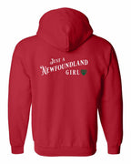 Just a NFLD Girl Tartan Left Chest and Back Zip Hoodie - Unisex