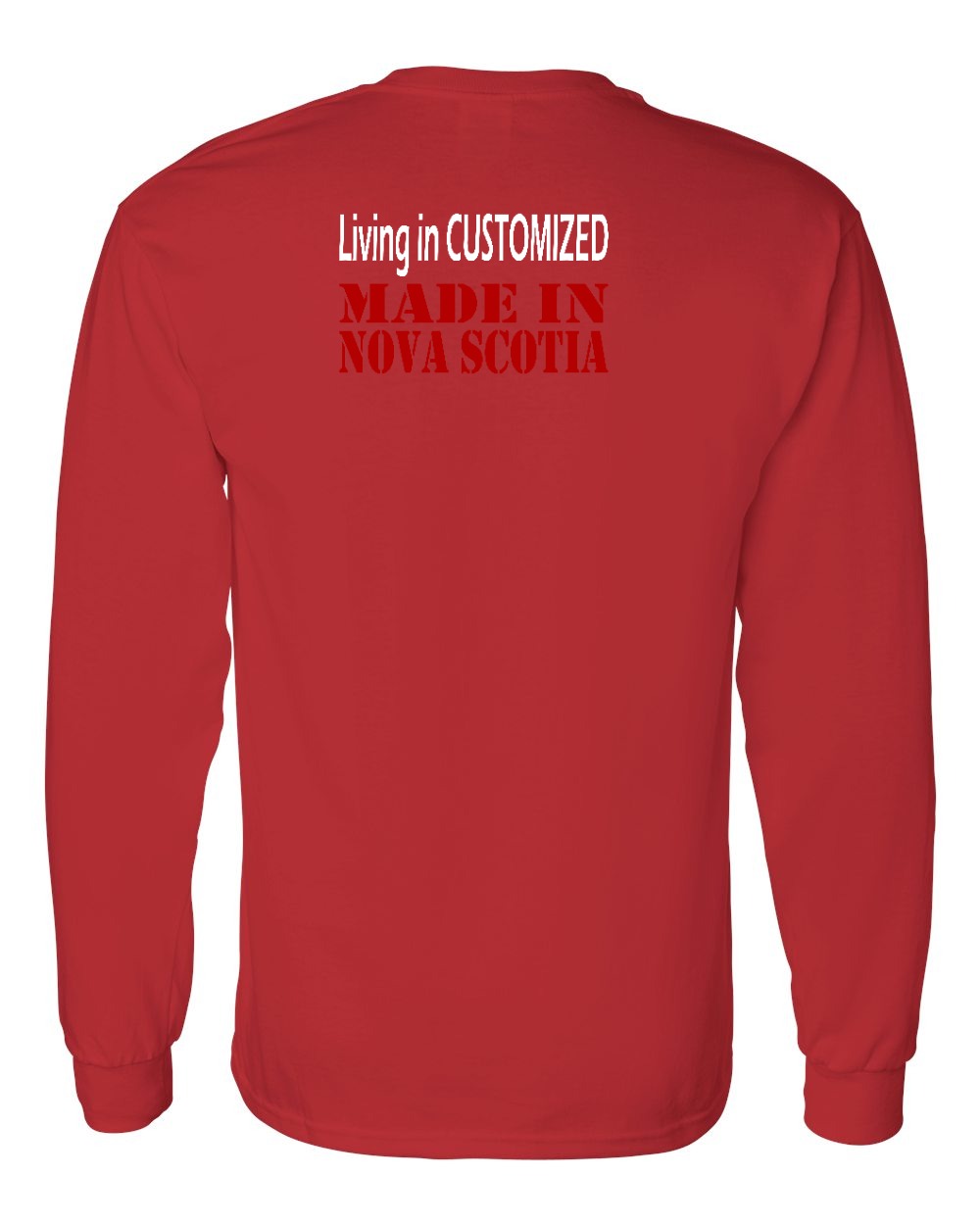 Living in Custom Made in Nova Scotia Left Chest and Back Long Sleeve Tee