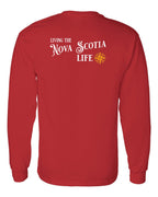 Living the NS Life yellow Left Chest and Back Long Sleeve Tee - Unisex