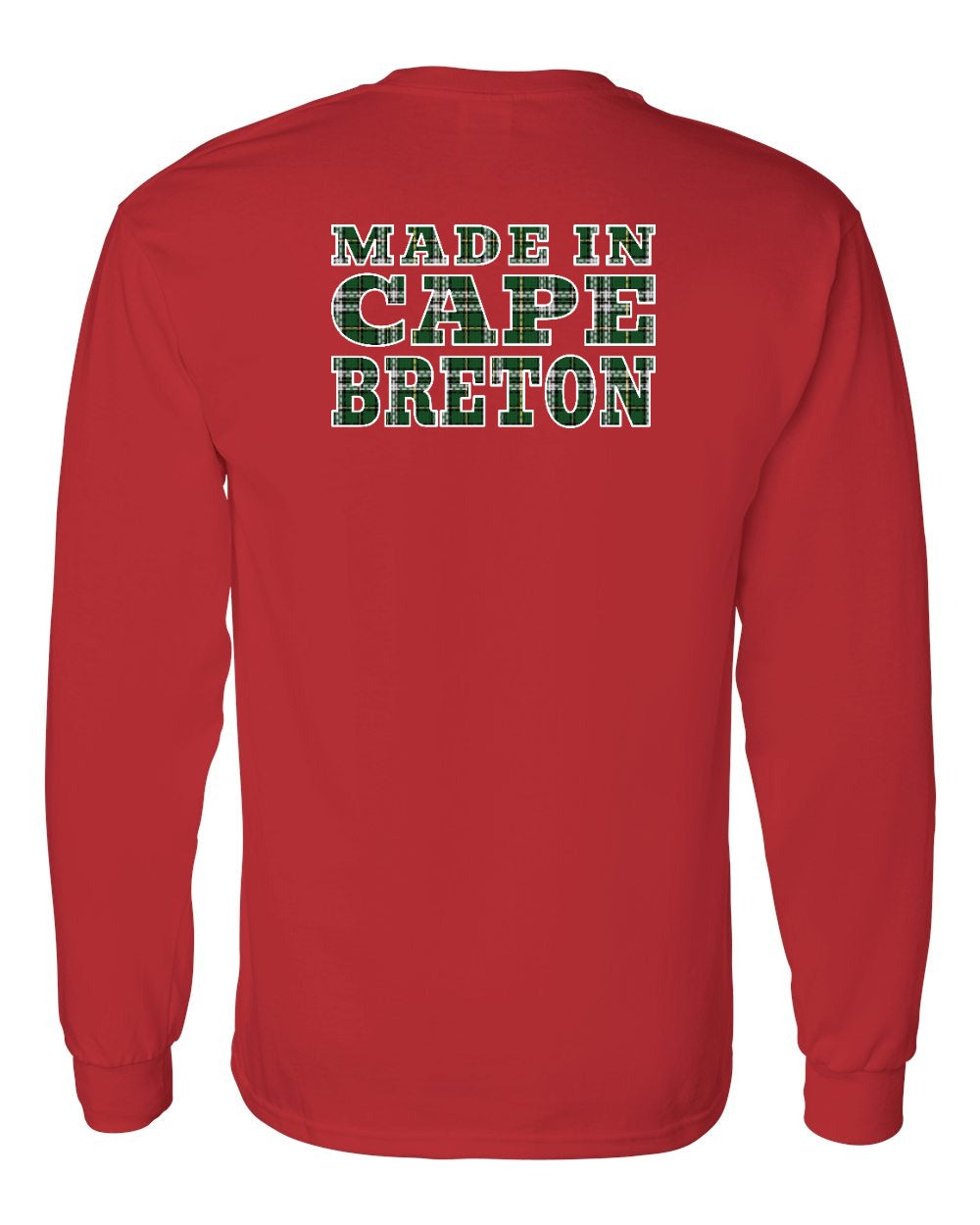 Made In Cape Breton Tartan Left Chest and Back Long Sleeve Tee