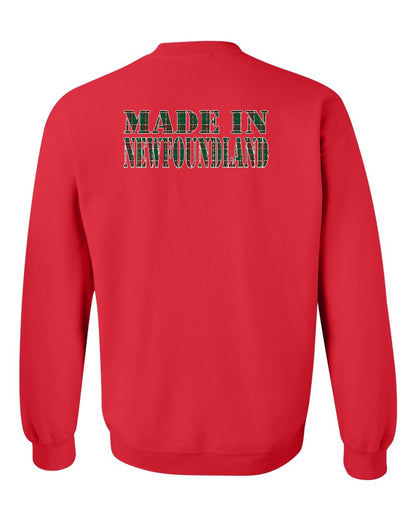 Made In Newfoundland ( Tartan Lettering) Left Chest and Back Crewneck Sweatshirt