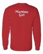 Maritime Girl Heart Dot Left Chest & Back Long Sleeve Tee - Unisex