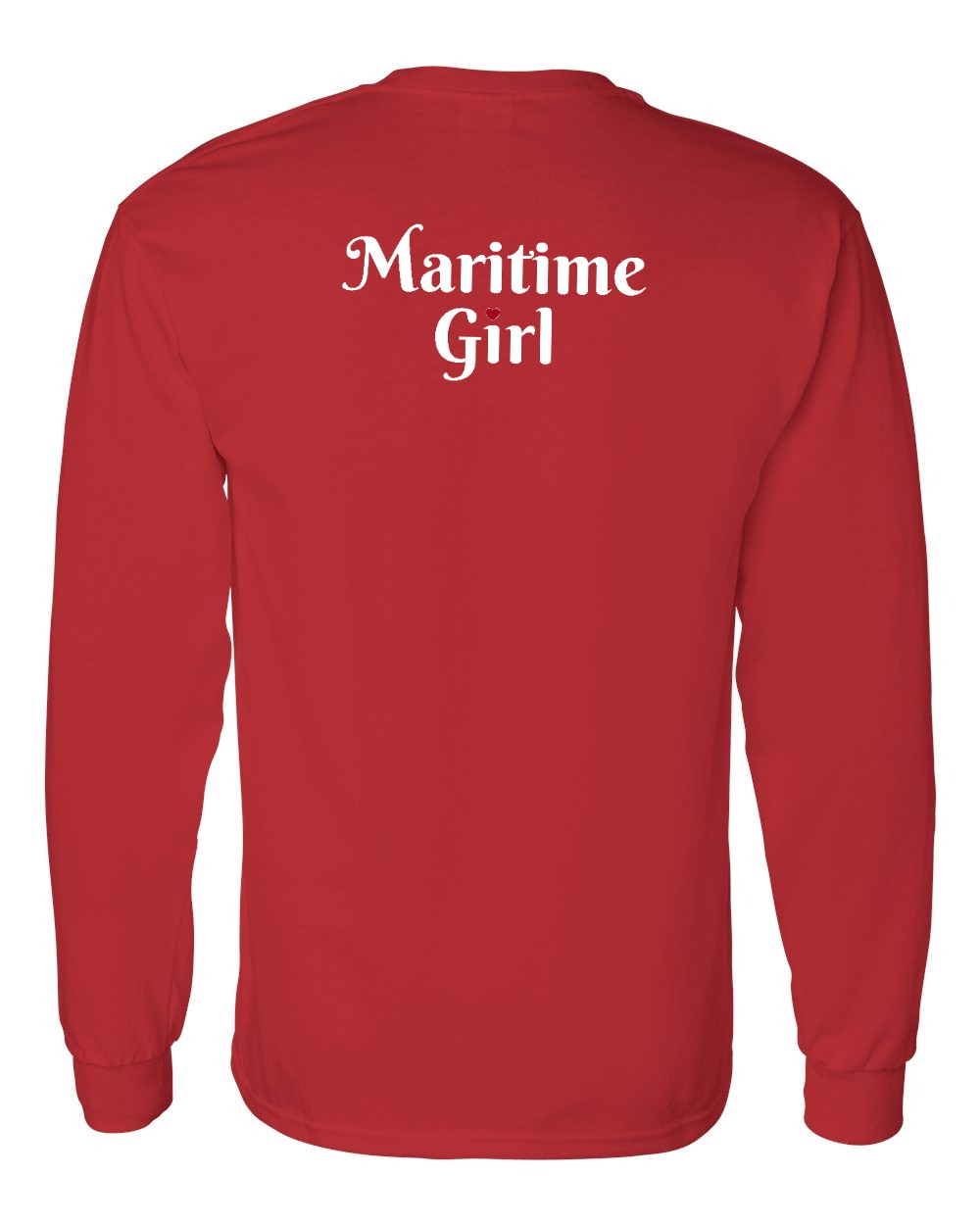 Maritime Girl Heart Dot Left Chest & Back Long Sleeve Tee - Unisex