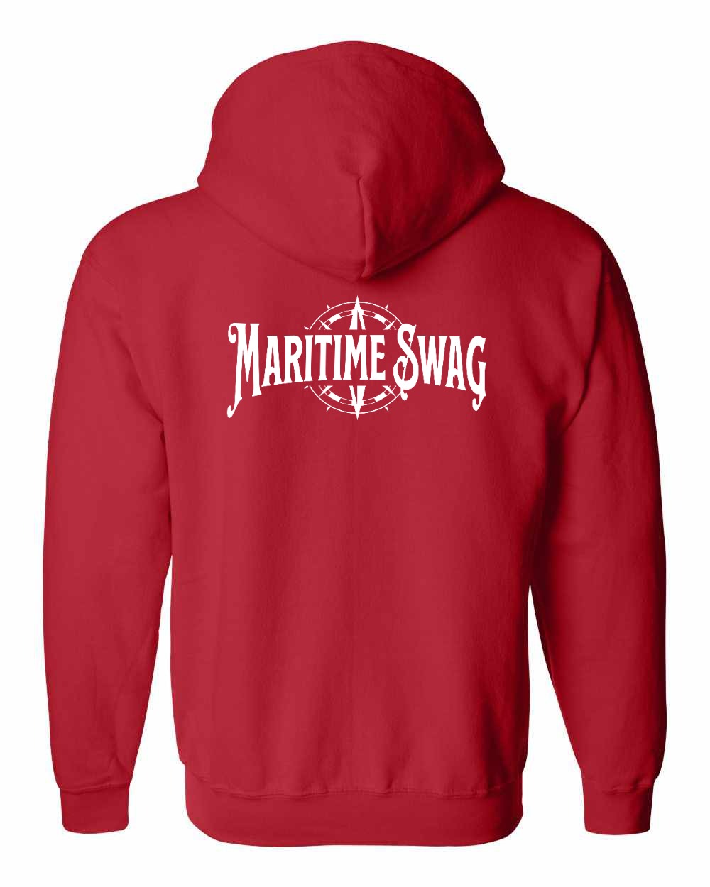Maritime Swag Logo Left Chest and Back Zip Hoodie - Unisex