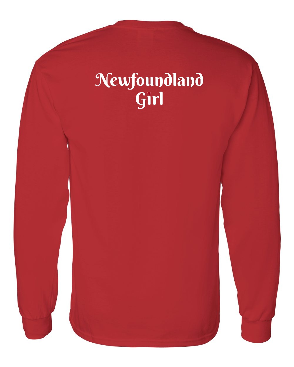 NFLD Girl Heart Dot Left Chest & Back Long Sleeve Tee - Unisex