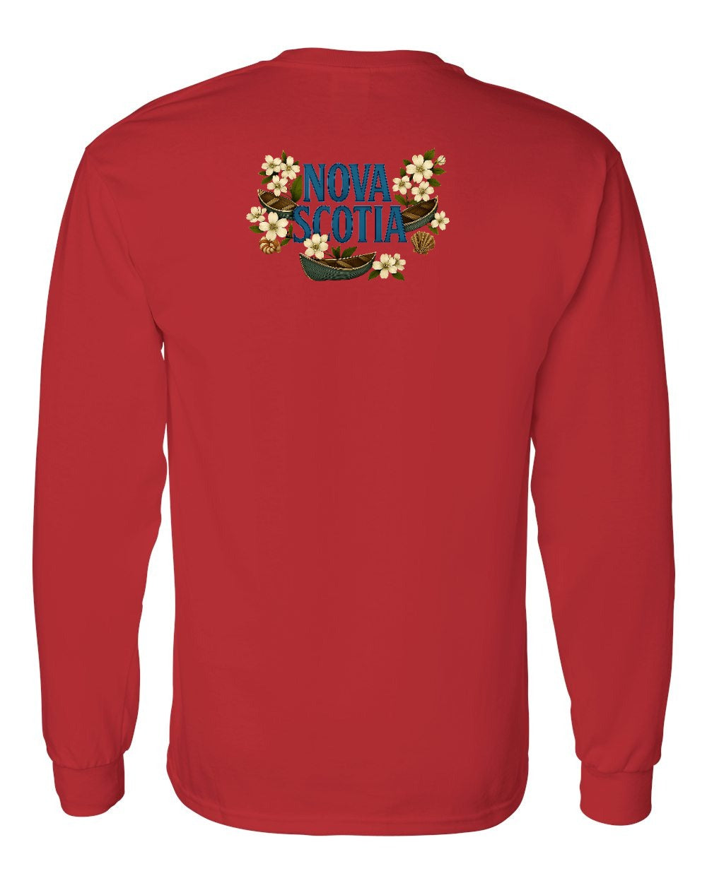 Nova Scotia Flowers Left Chest and Back Long Sleeve Tee
