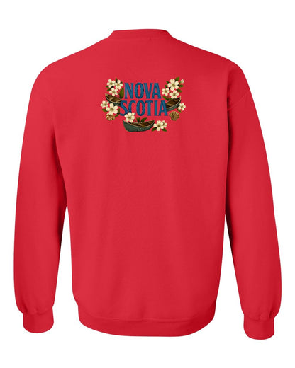 Nova Scotia Flowers Left Chest and Back crew-neck