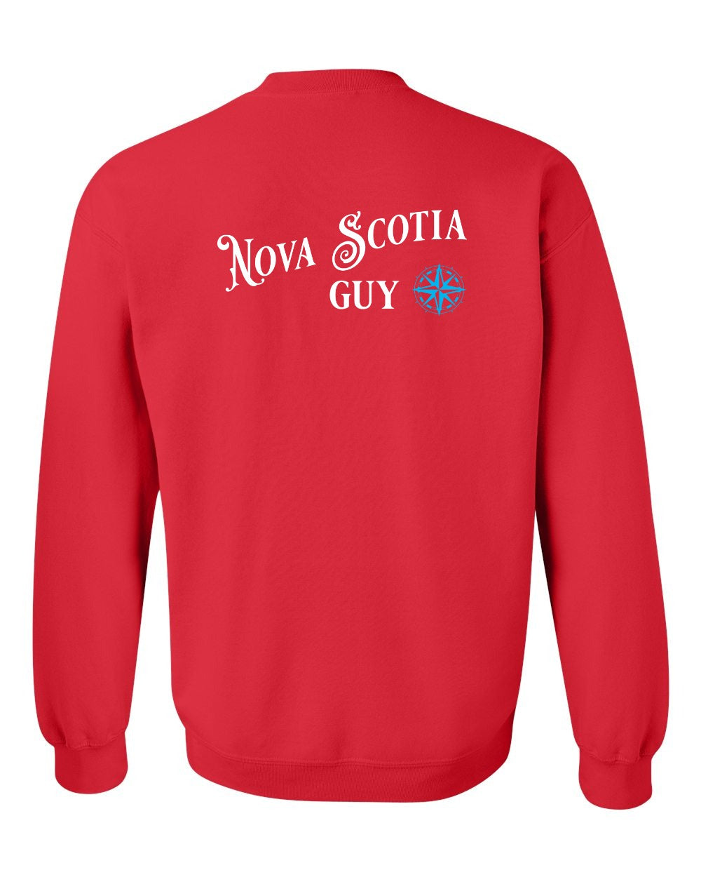 Nova Scotia Guy blue Left Chest and Back crew-neck