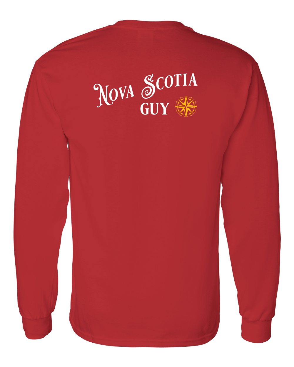 Nova Scotia Guy yellow Left Chest and Back Long Sleeve Tee