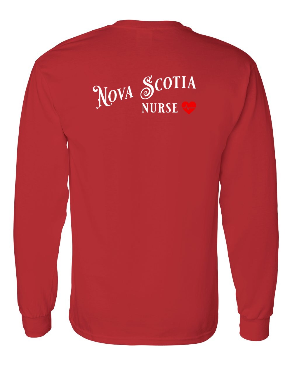 Nova Scotia Nurse Left Chest and Back Long Sleeve Tee