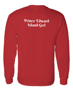 PEI Girl Heart Dot Left Chest & Back Long Sleeve Tee - Unisex