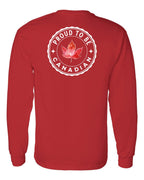 Proud to be Canadian Leaf Left Chest and Back Long Sleeve - Gildan Canada (sewn Internationally) - Unisex