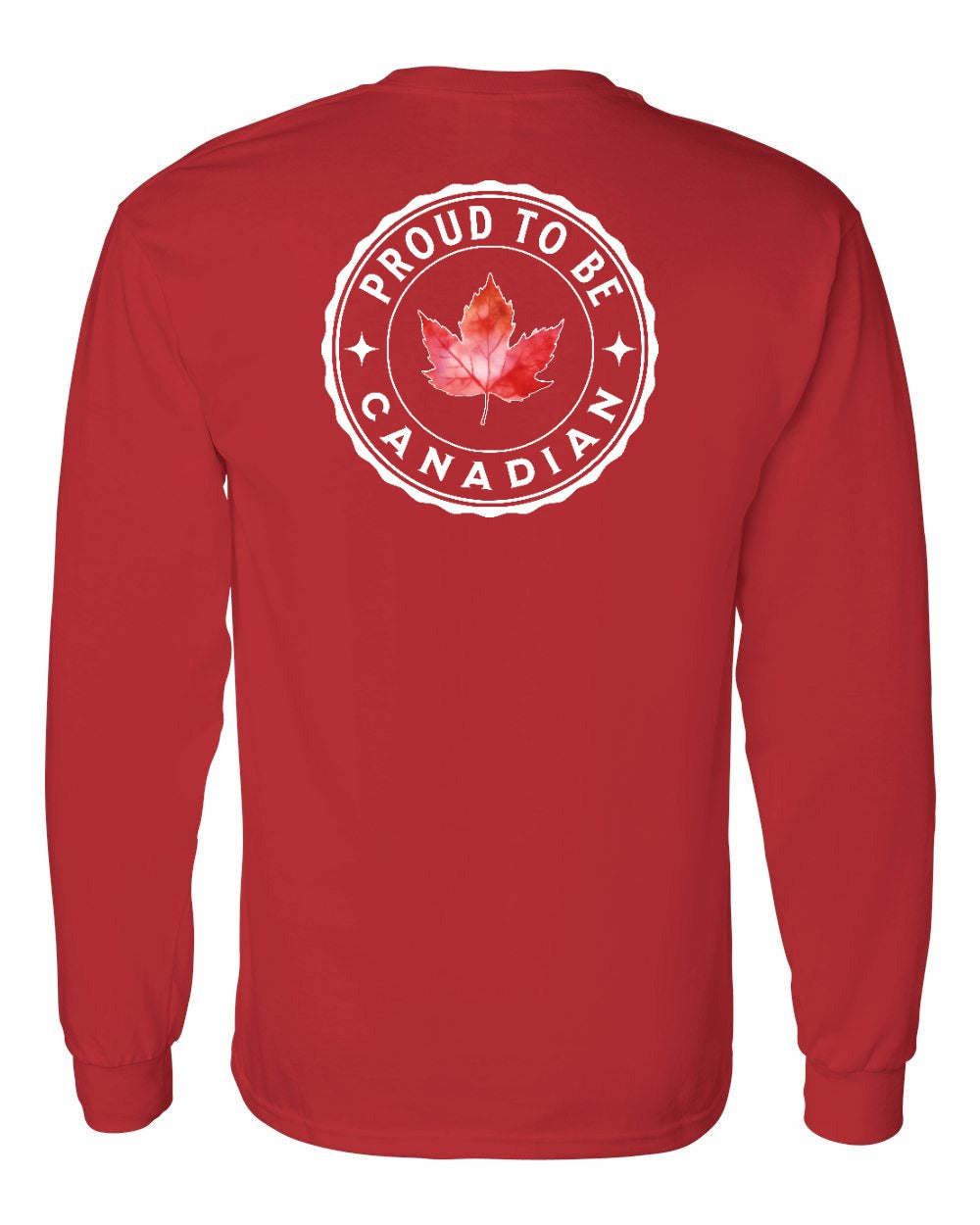 Proud to be Canadian Leaf Left Chest and Back Long Sleeve