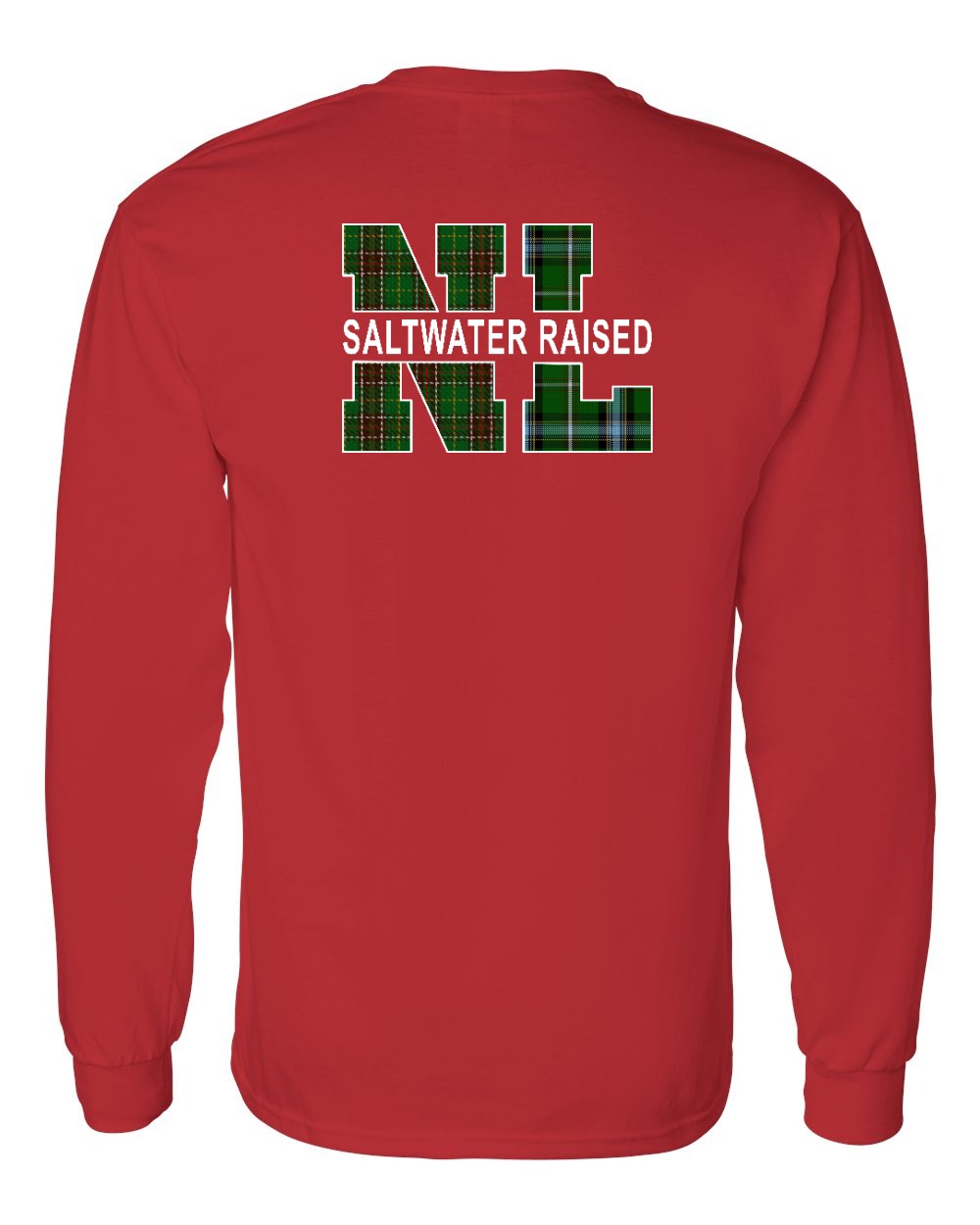 NFLD and Labrador Saltwater Left Chest and Back Long Sleeve Tee - Unisex
