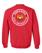 Born and Raised NB Heart Flag Left Chest & Back Crewneck Sweatshirt - Unisex