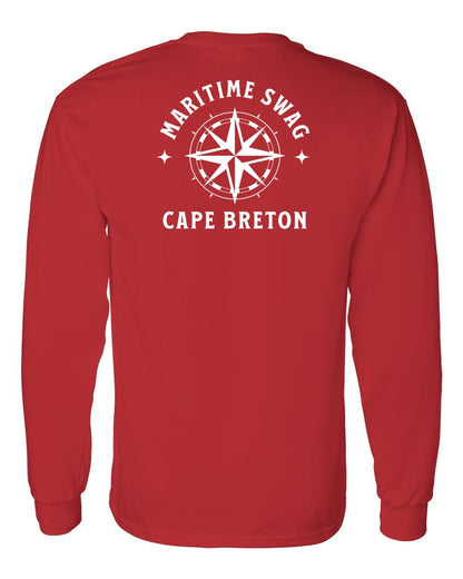 Maritime Swag Cape Breton Compass Left Chest and Back Long Sleeve Tee