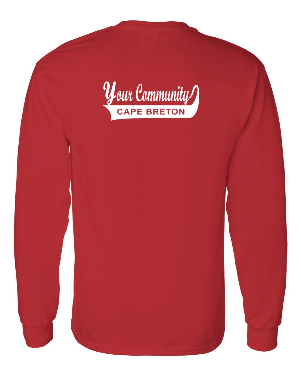Custom Your Community Swoop (CB) Left Chest and Back Long Sleeve Tee - Unisex