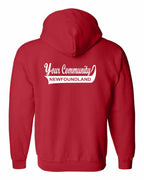 Your Community Swoop (NFLD) Left Chest and Back Zip Hoodie - Unisex