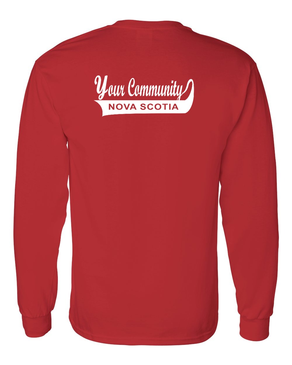 Custom Your Community Swoop (NS) Left Chest and Back Long Sleeve Tee - Unisex