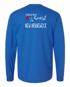 A piece of My heart in NB (Red Heart) Left Chest and Back Long Sleeve Tee - Unisex