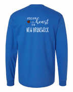 A piece of My heart in NB Tartan Heart Left Chest and Back Long Sleeve Tee - Unisex