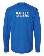 Made In NB ( White Lettering) Left Chest and Back Long Sleeve Tee - Unisex