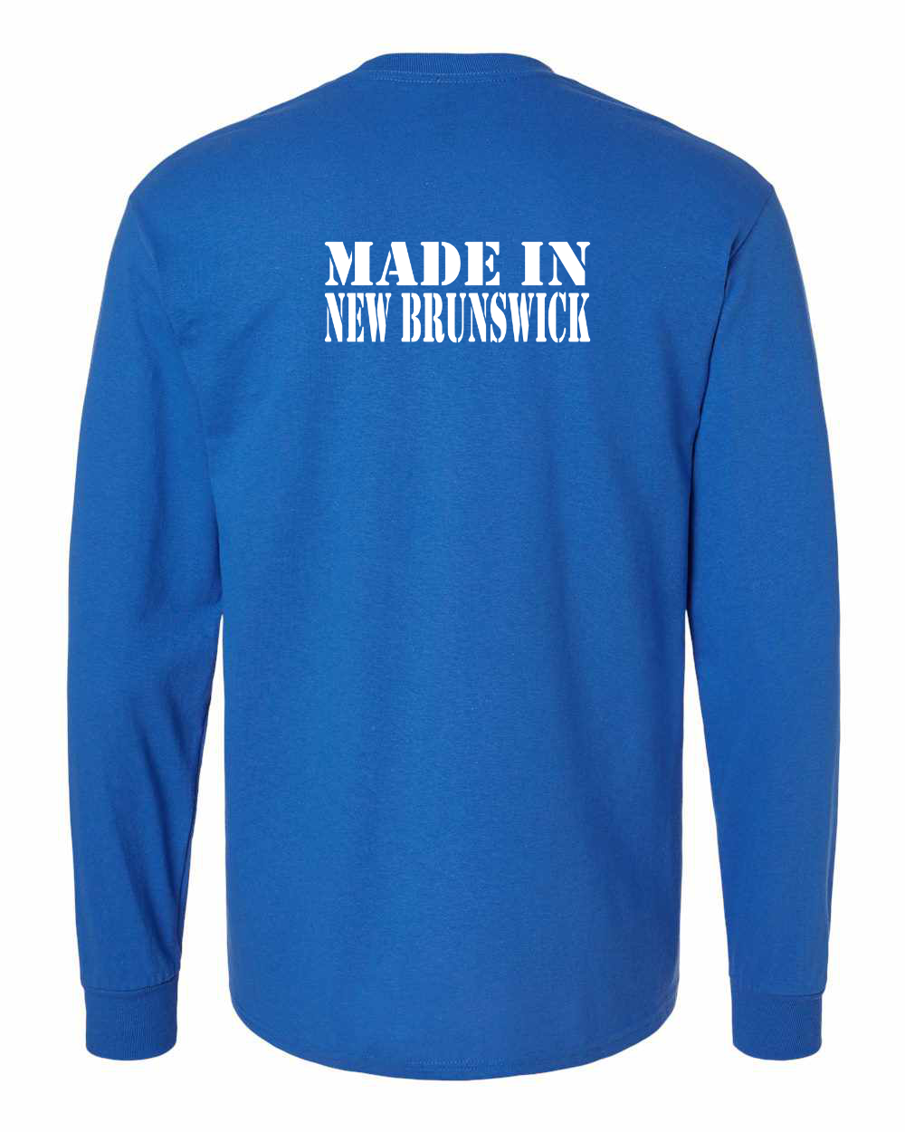 Made In NB ( White Lettering) Left Chest and Back Long Sleeve Tee - Unisex