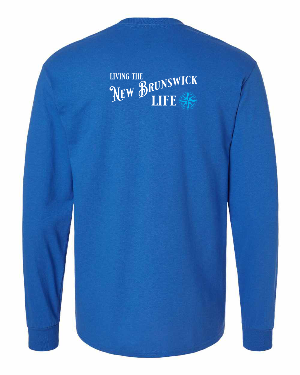 Living the NB Life blue Left Chest and Back Long Sleeve Tee - Unisex
