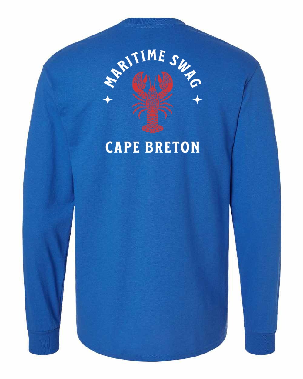 Maritime Swag Cape Breton Mandala Red Lobster Left Chest and Back Long Sleeve Tee