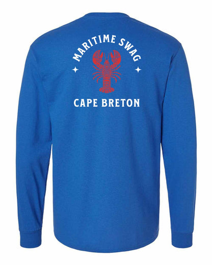 Maritime Swag Cape Breton Mandala Red Lobster Left Chest and Back Long Sleeve Tee