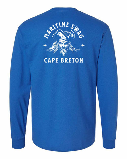 Maritime Swag Cape Breton Pirate Left Chest and Back Long Sleeve Tee