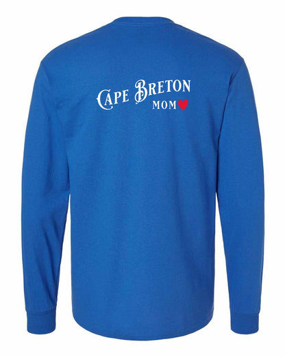Cape Breton Mom Left Chest and Back Long Sleeve Tee