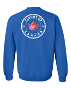 Elbows up Leaf Left Chest and Back Crewneck Sweatshirt - Gildan Canada (sewn Internationally) - Unisex