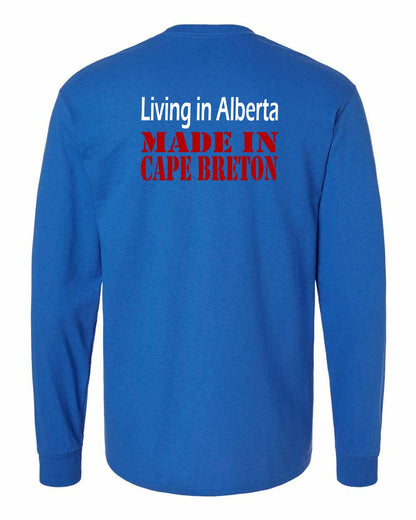 Living Alberta Made in Cape Breton Left Chest and Back Long Sleeve Tee