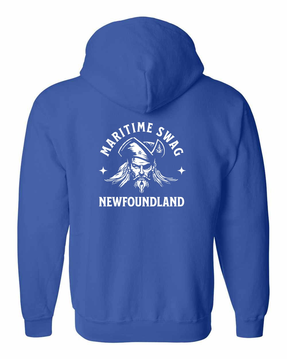 Maritime Swag NFLD Pirate Left Chest and Back Zip Hoodie - Unisex