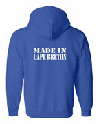 Made In CB White Left Chest and Back Zip Hoodie - Unisex