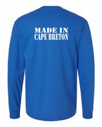 Made In CB White Left Chest and Back Long Sleeve Tee - Unisex