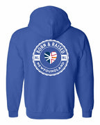 Born and Raised NFLD Heart Flag Left Chest & Back Zip Hoodie - Unisex