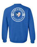 Born and Raised NFLD Heart Flag Left Chest & Back Crewneck Sweatshirt - Unisex